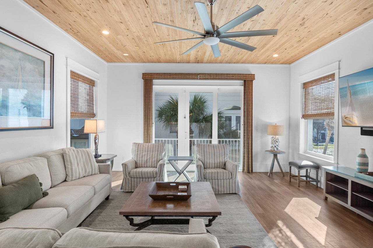 Living Room with Private Balcony Access