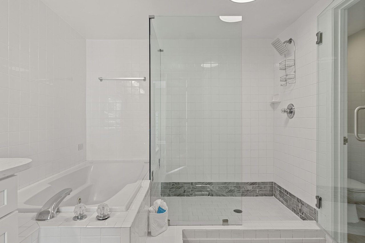 Bathroom 1 with walkin shower.