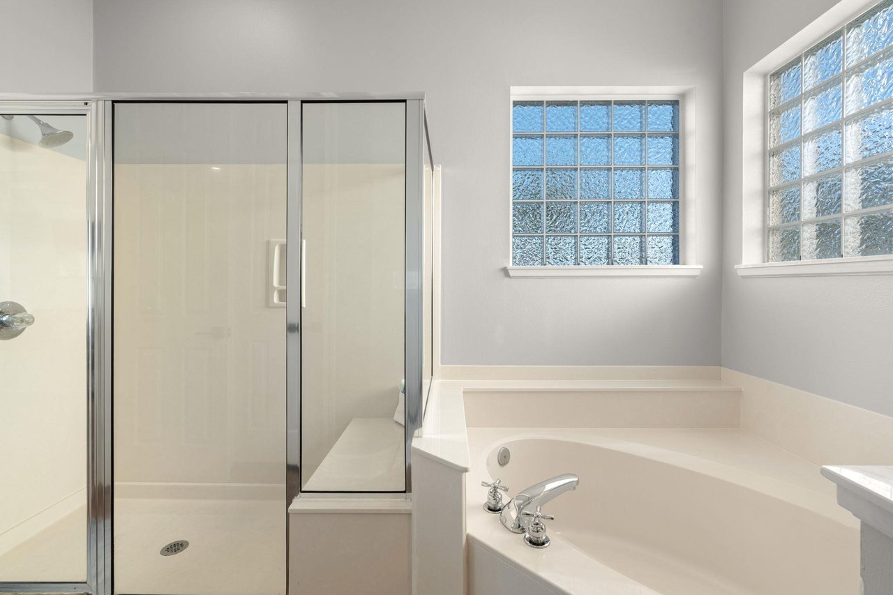 Bathroom 1 with Walk In Shower and Soaking Tub