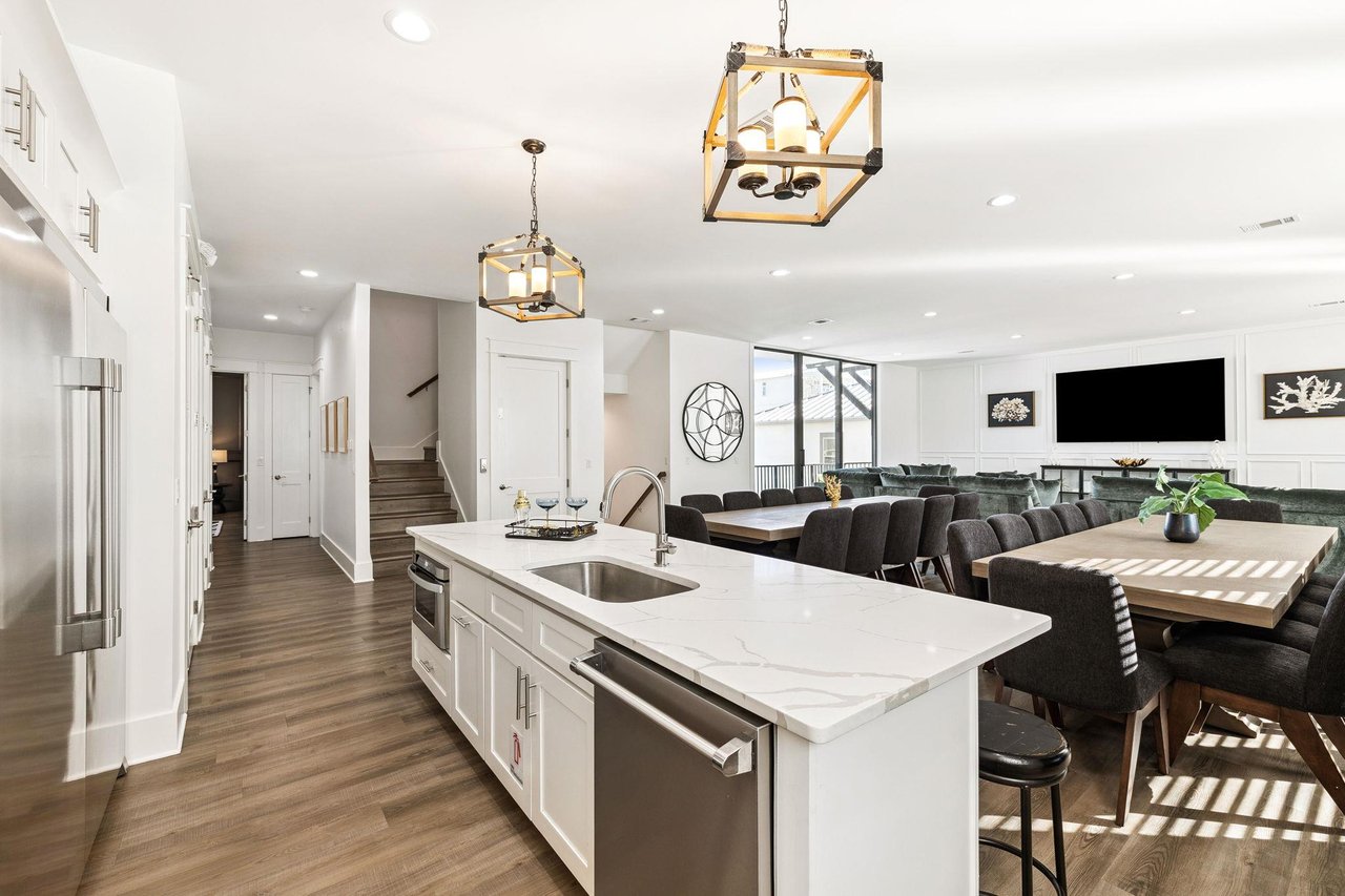 The open floor plan allows for every member to be included in the family fun