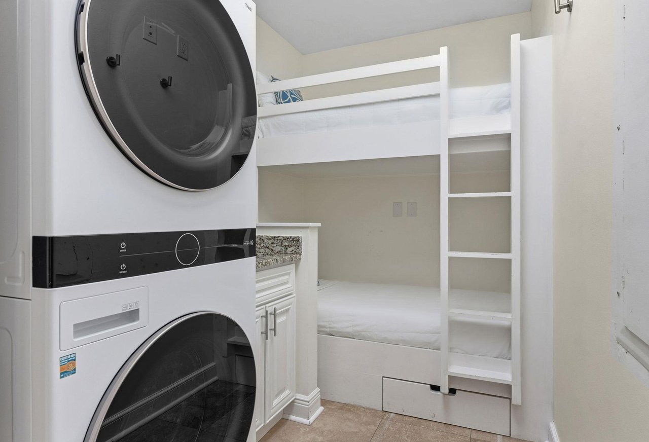 Laundry Room with Custom Twin Built Bunks