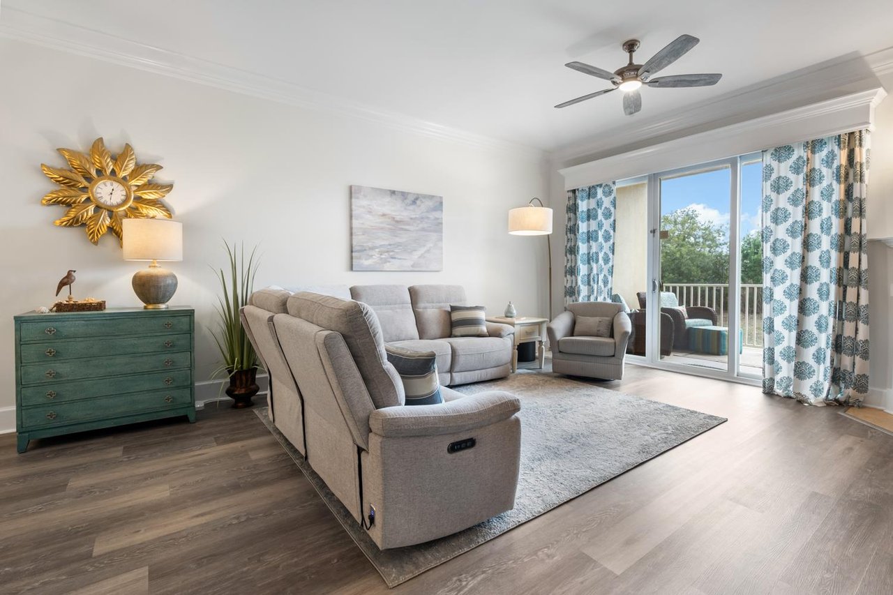 Relax in the spacious, familyfriendly living area, featuring cozy reclining chairs for everyone.