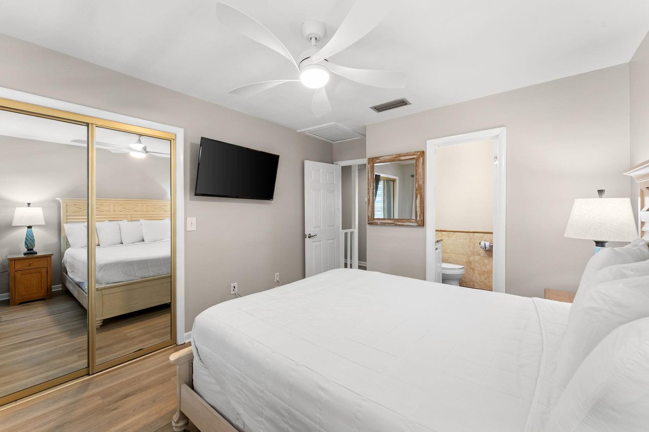 Bedroom 2 with En Suite and conveniently mounted flat screen TV