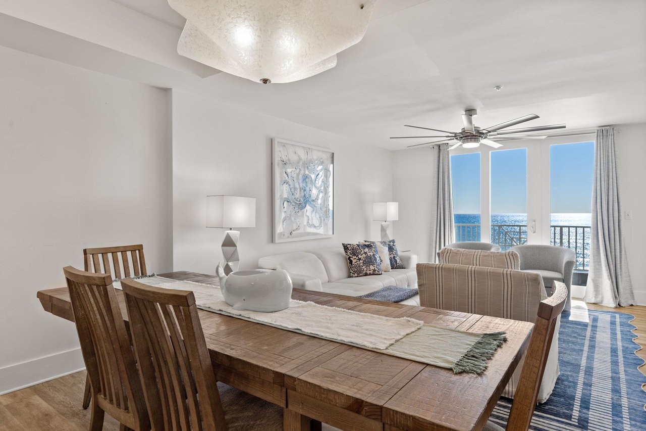Unwind in your elegant living space with gulf views.