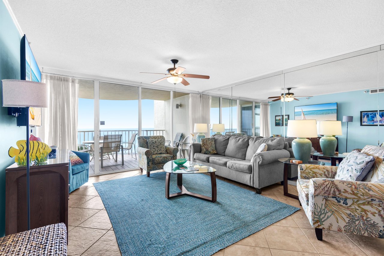Living Area with Private Balcony
