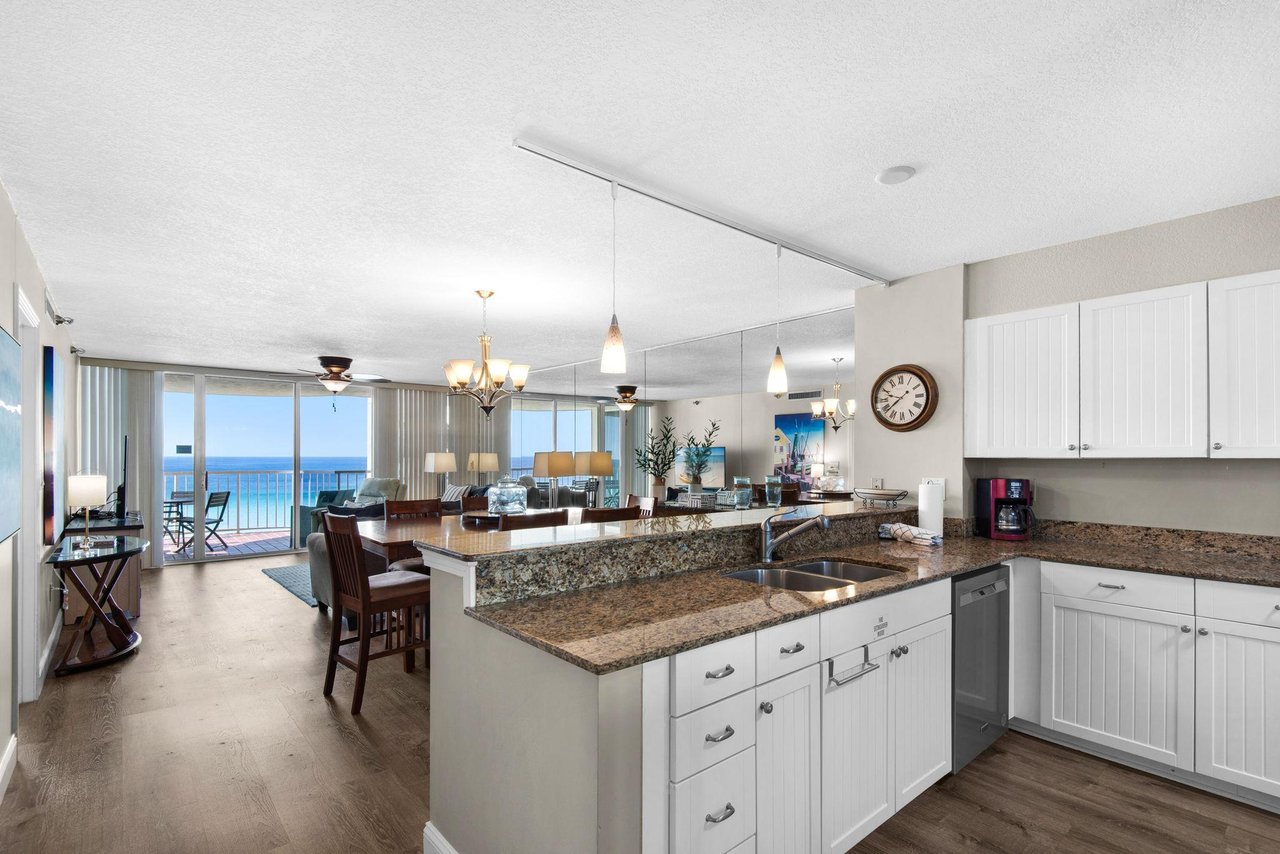 Open Kitchen, Dining and Living Area