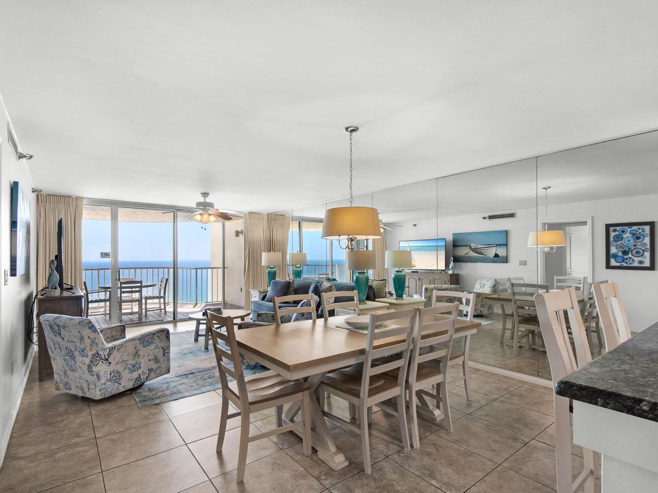 Open Kitchen, Dining and Living Area