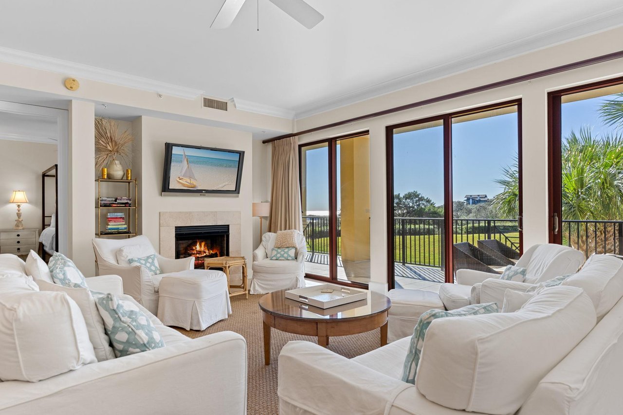 Beautifully appointed living room with plenty of seating