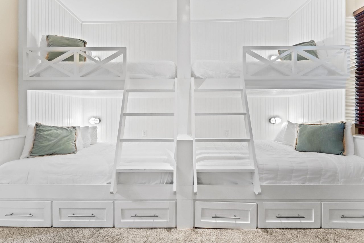 Bedroom 3 with Custom Built Twin over Full Bunk Beds