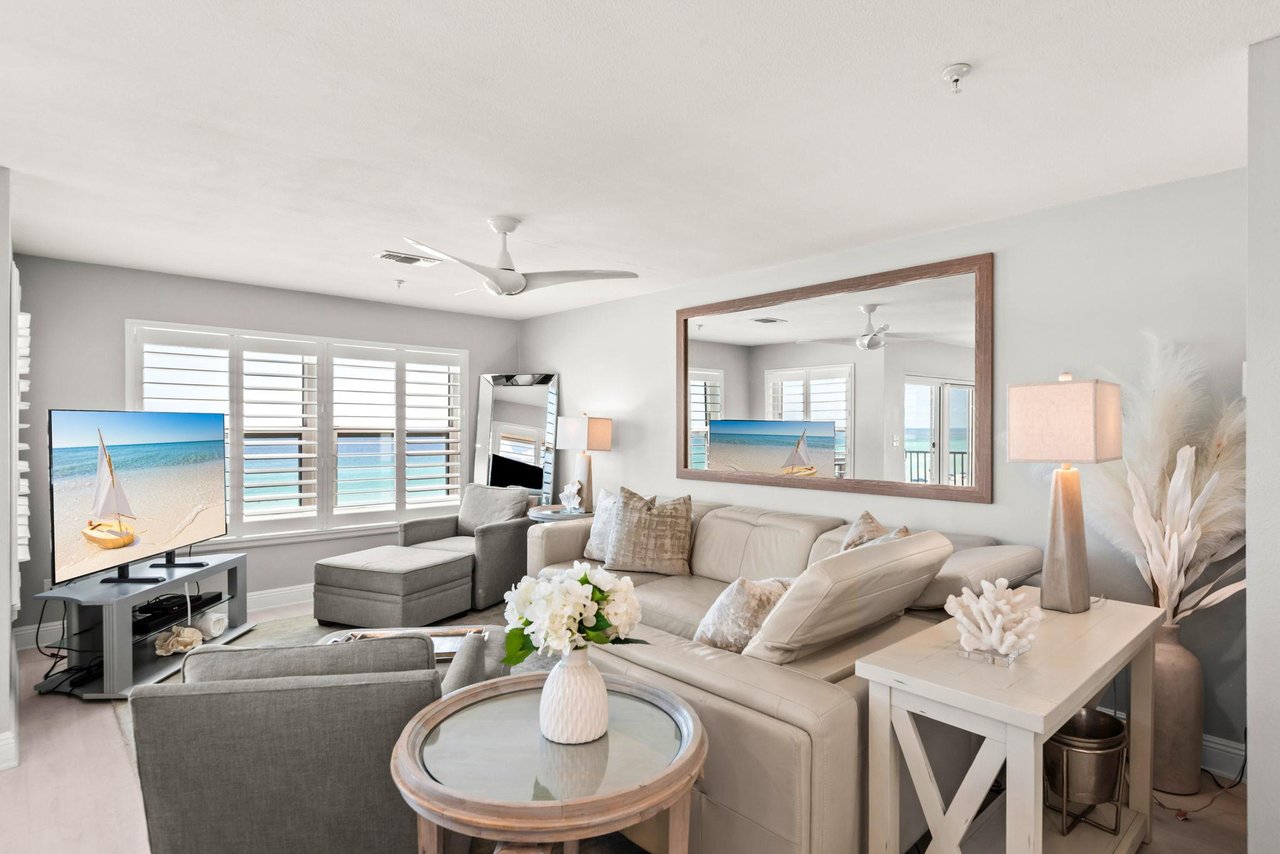 Unwind in the bright, coastalinspired living space