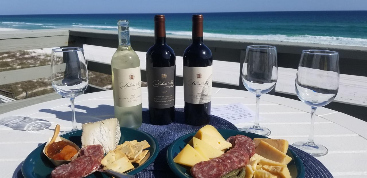 wine and cheeses