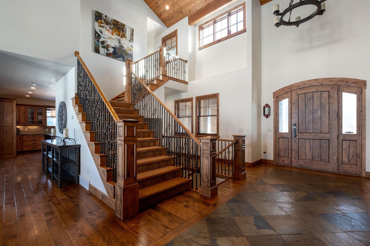 Staircase leading to upper and lower levels of the home