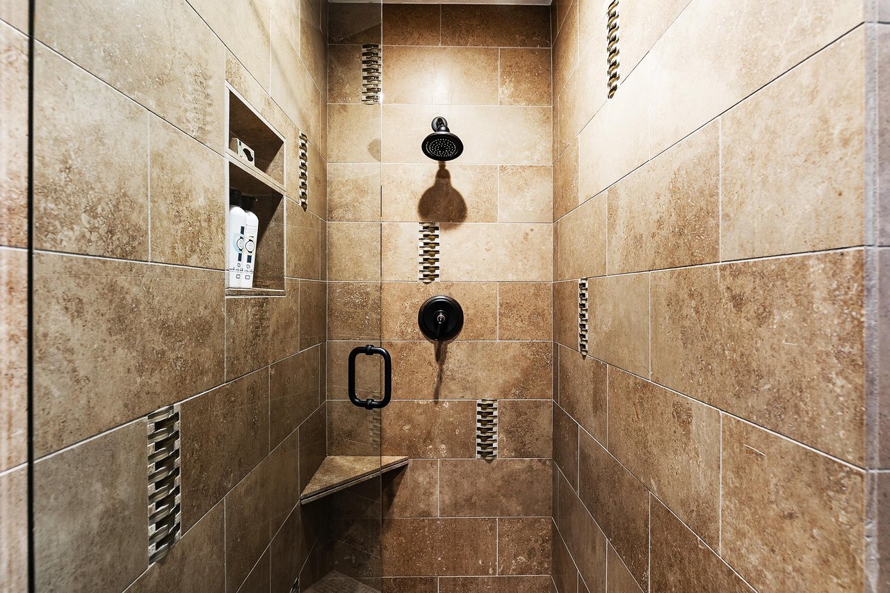 A walkin shower.