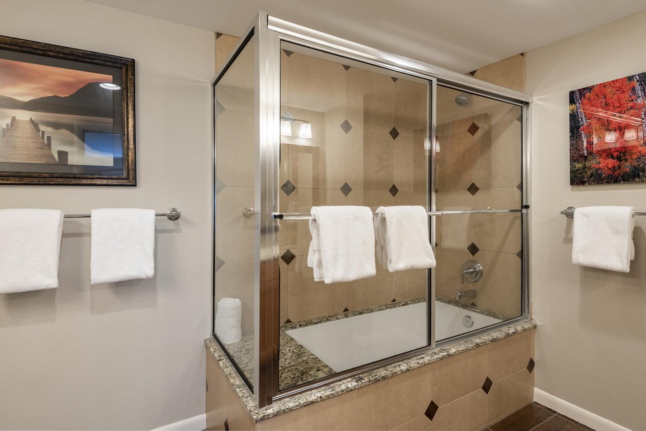 Tiled shower and tub