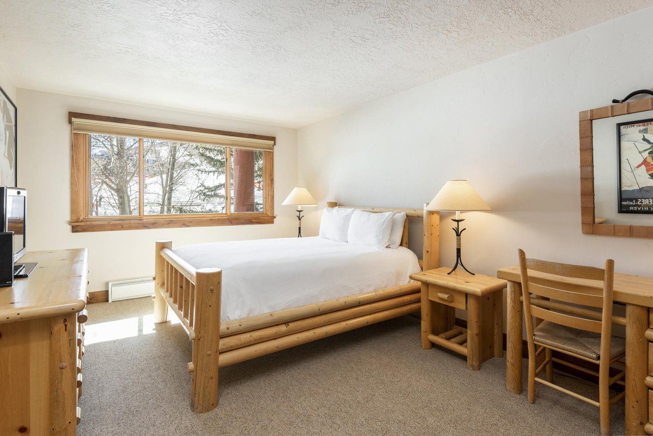 Guest bedroom overlooking the ski resort