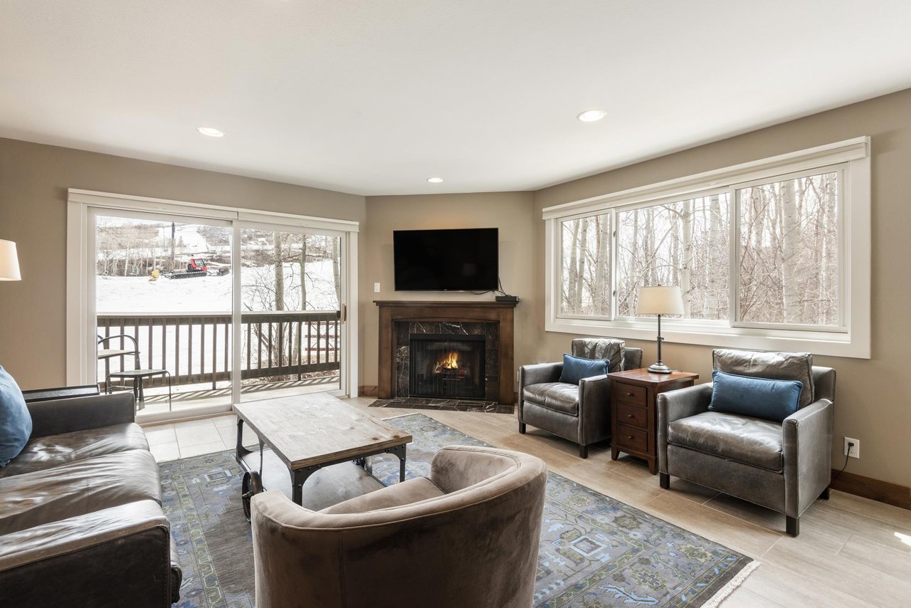 Living room features views on the slopes