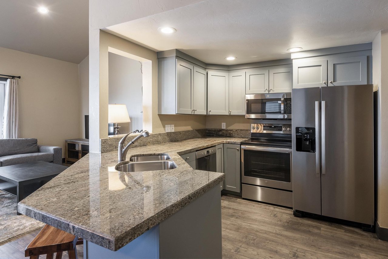 Kitchen is fully equipped with everything you need to cook and dine in