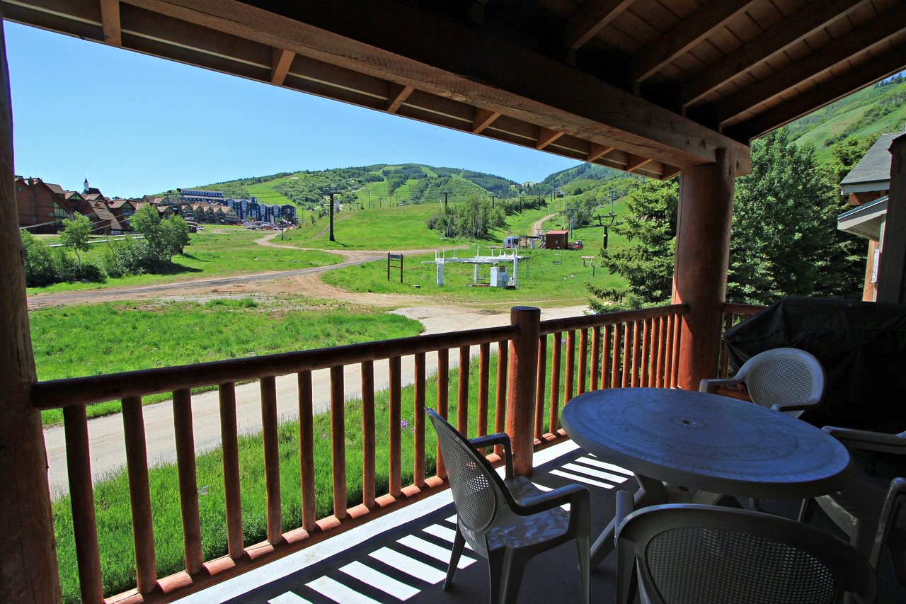 Summer view from the private patio of Park City Mountain Resort.