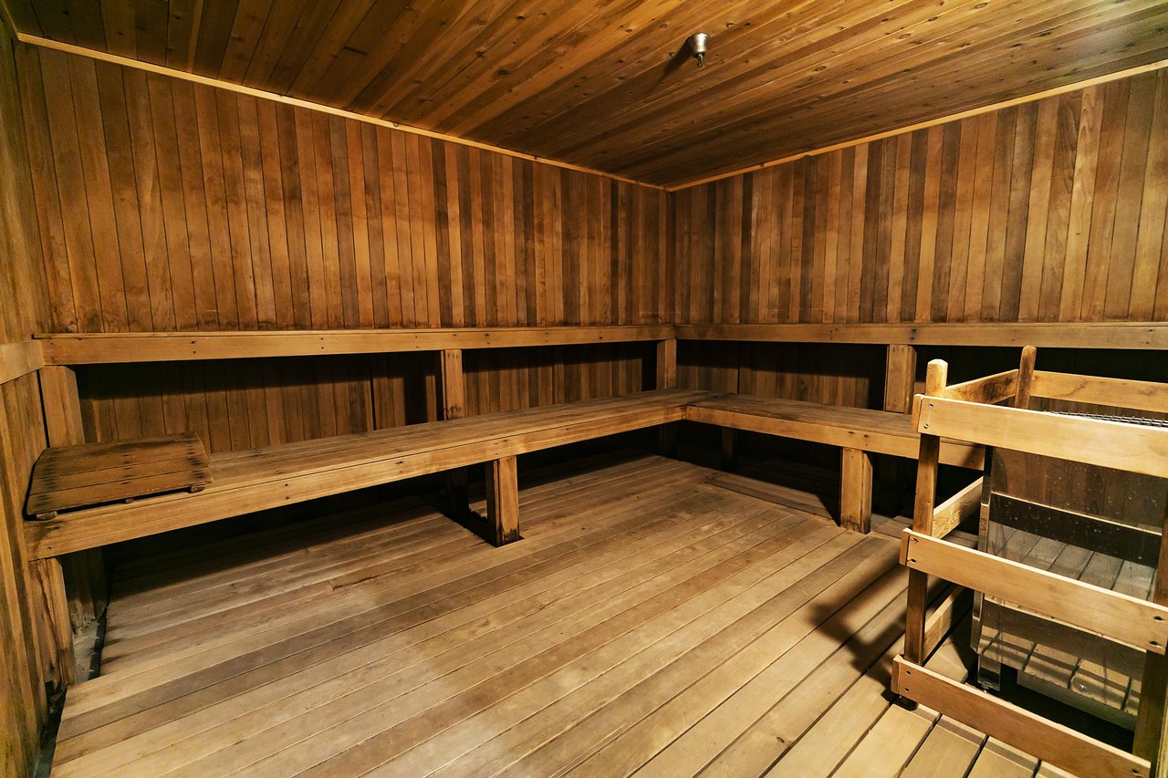 Wooden hued sauna