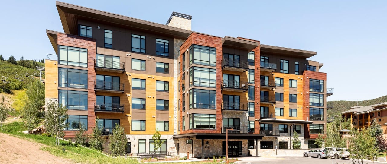 Lift condominiums exterior showing lobby entrance