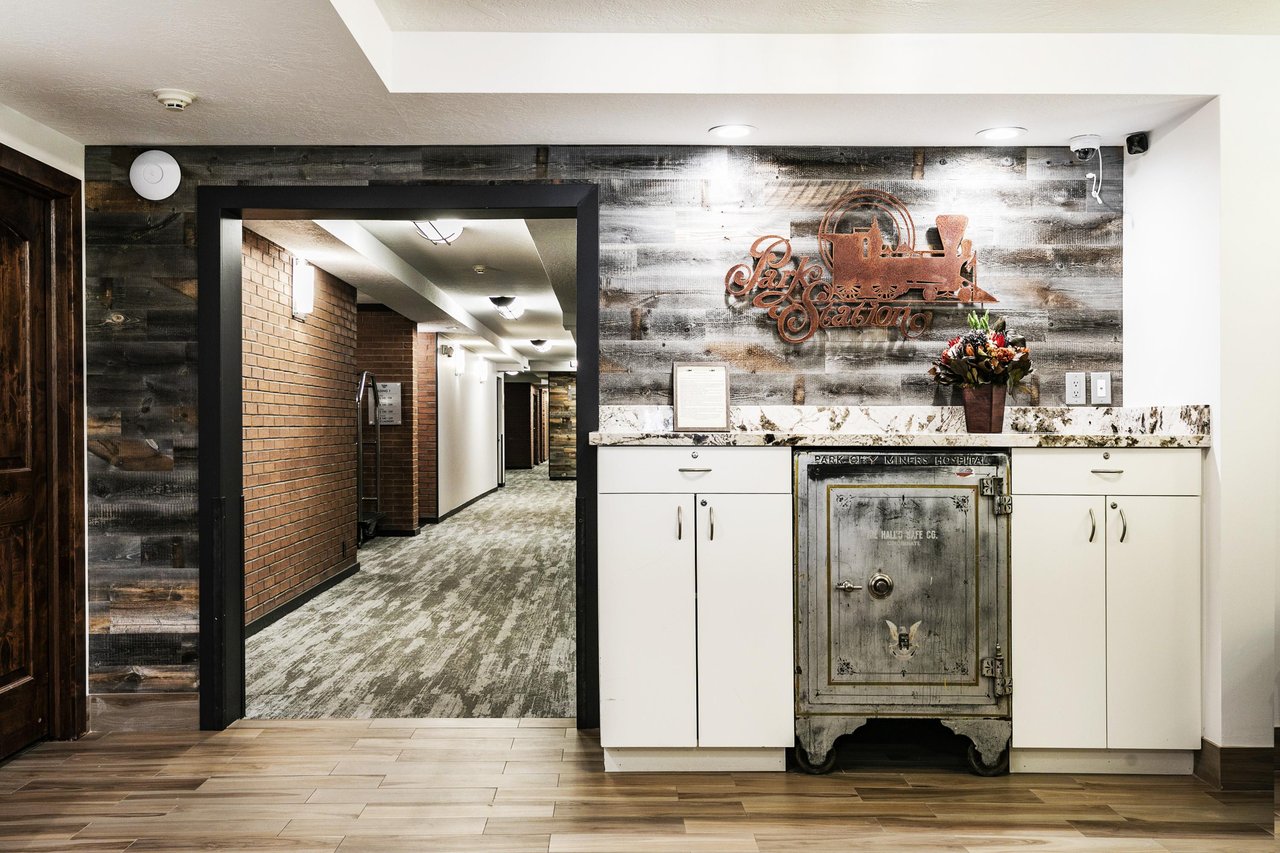 Park Station building 1 lobby entrance with mining era historic safe