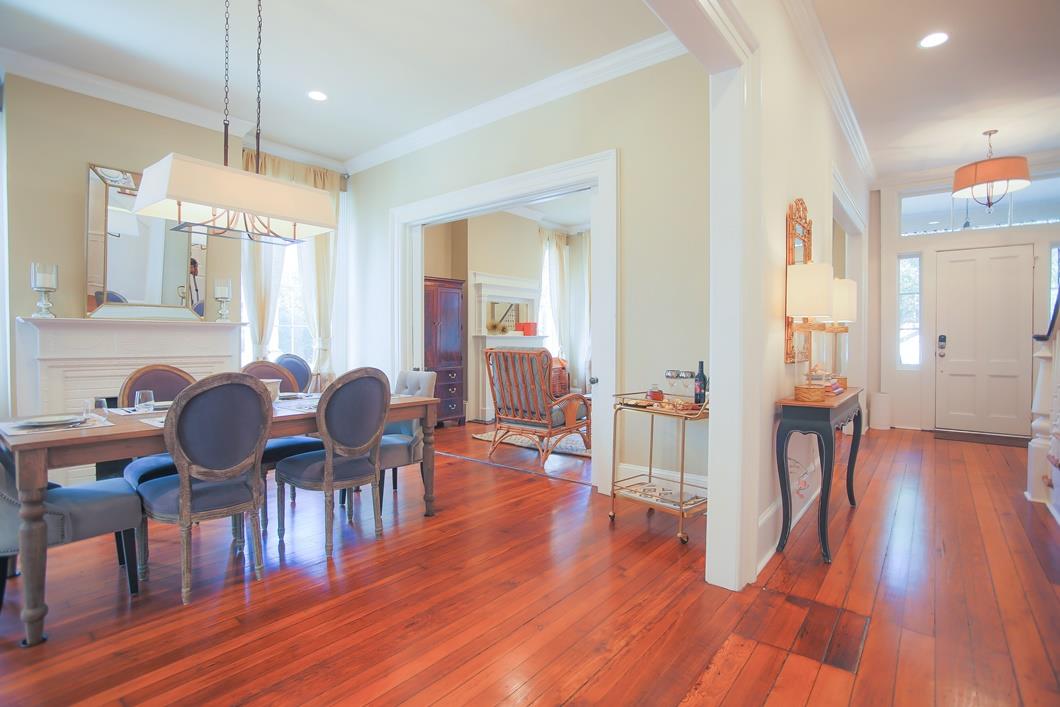 This house offers spacious living areas and high ceilings.