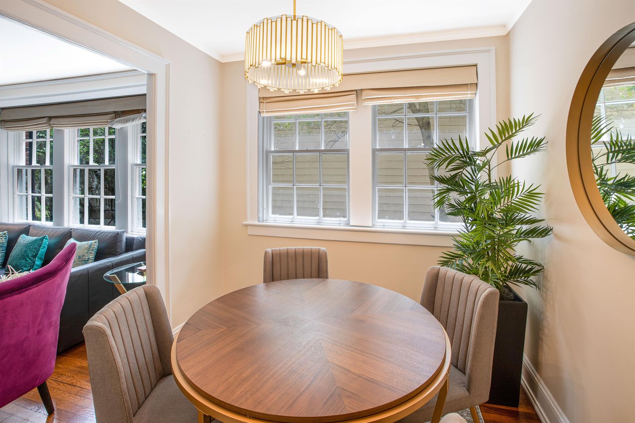 Just off of the living space, youll find the formal dining room.