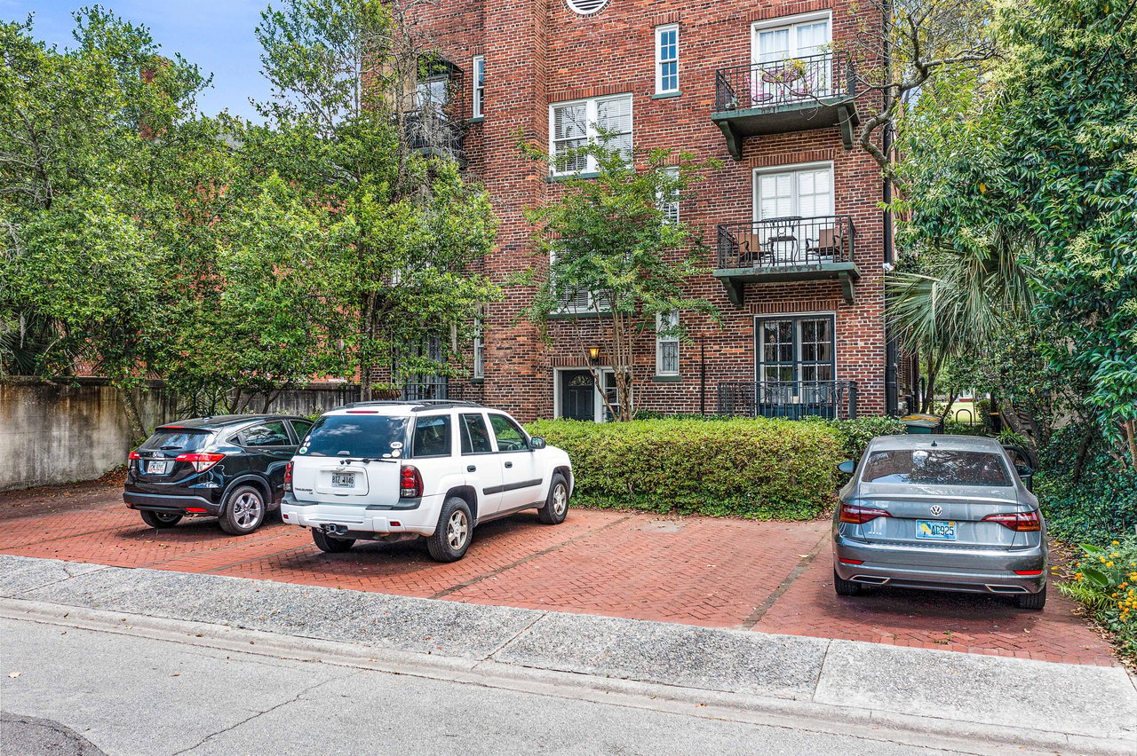 Guests are allotted one private parking space behind the building.