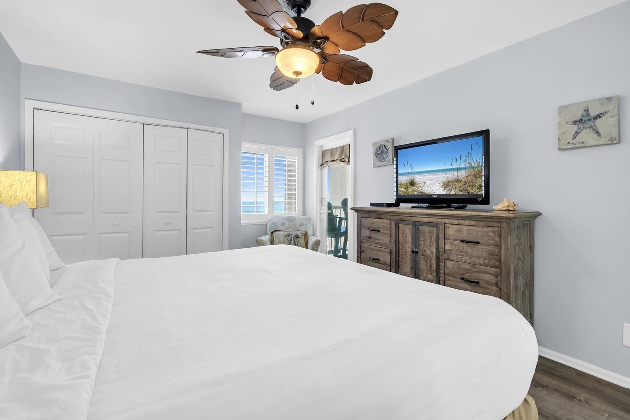 King bedding in master bedroom