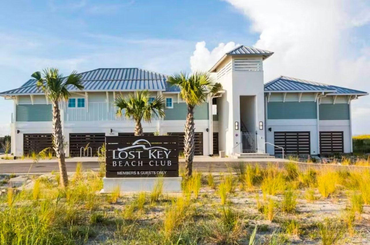 The street side exterior of the Beach Club