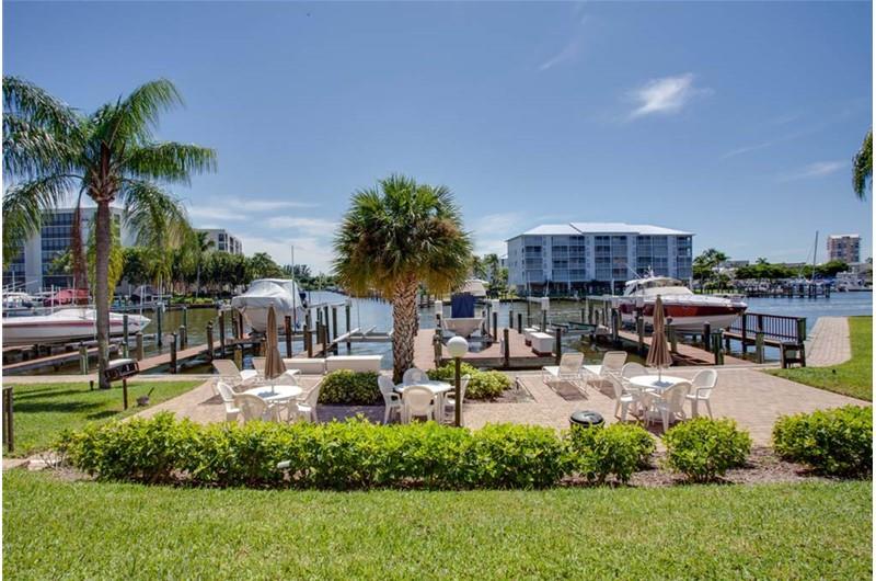 Lovely view of the boats and canal at Estero Yacht  Racquet in Fort Myers Beach Florida