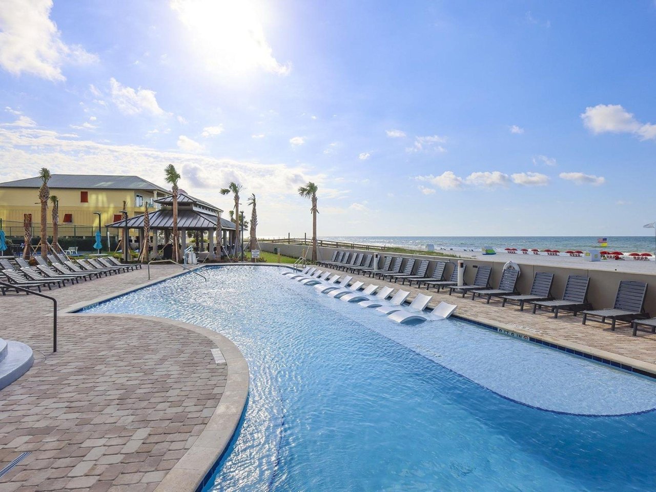 The beachfront swimming pool at The Oasis at Orange Beach