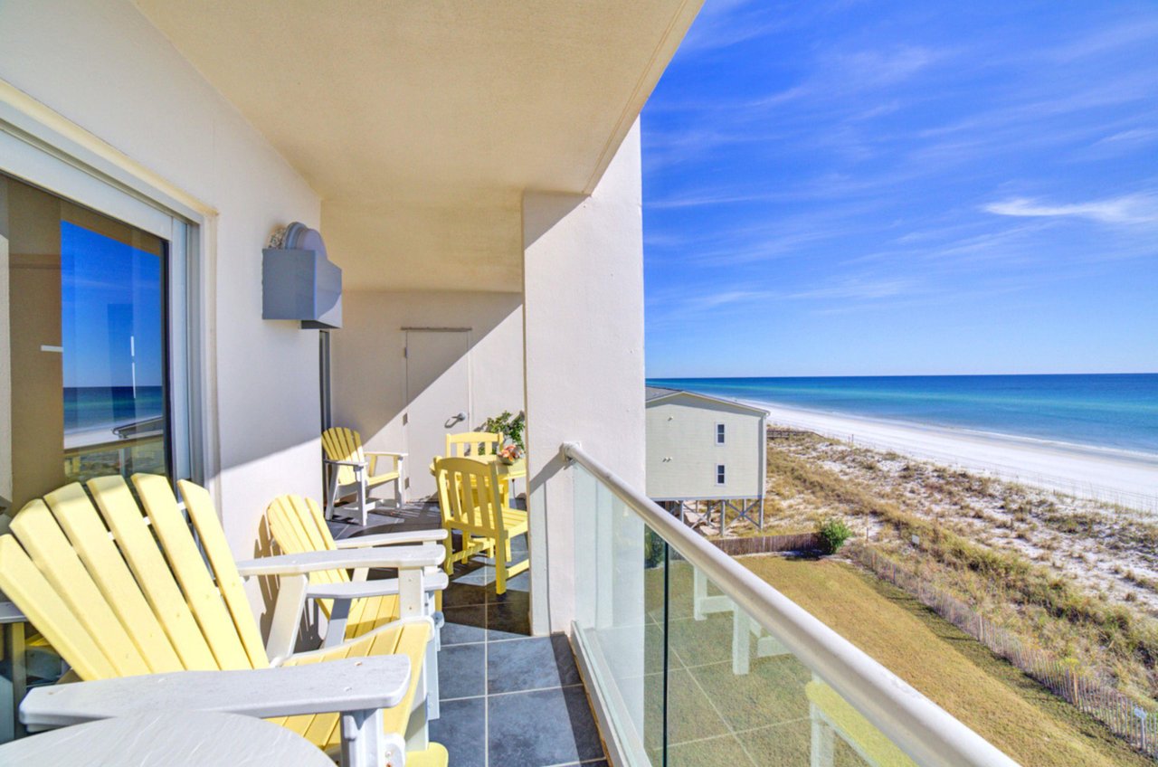 See for miles down the coast from a private balcony
