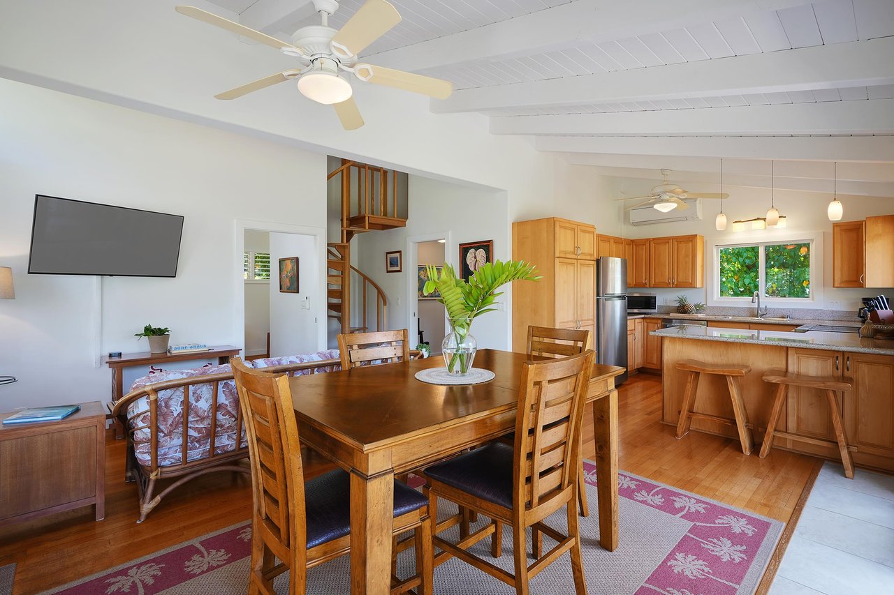 Enjoy home cooked meals in the dining area