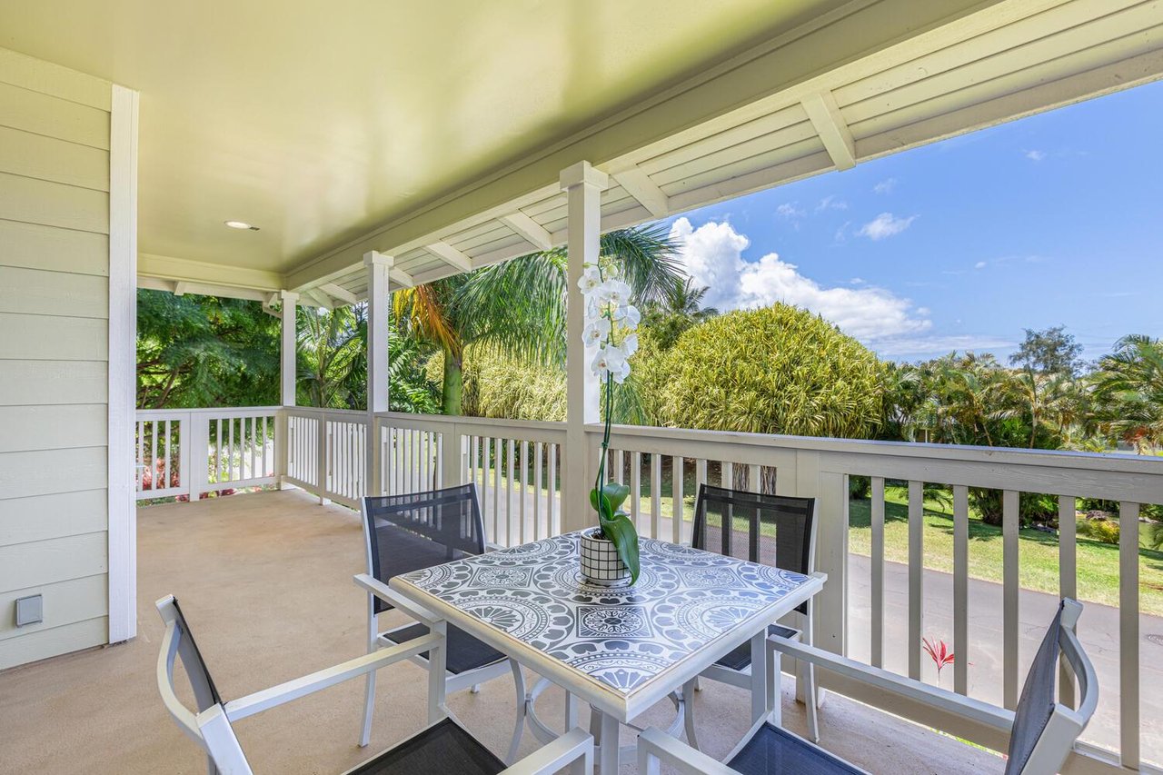 Spacious, covered lanai is perfect for quality time