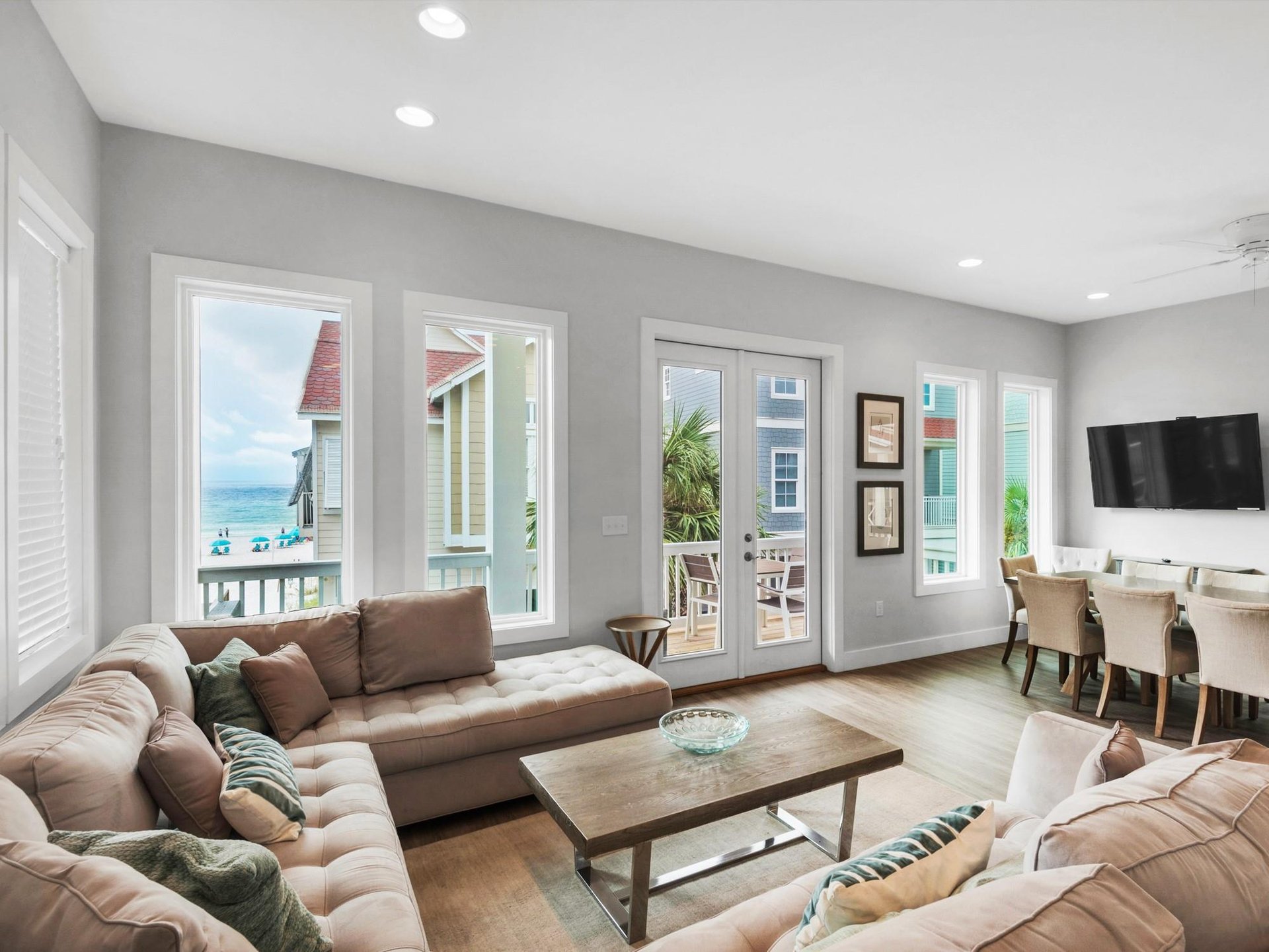 2nd floor living area with Gulf view balcony