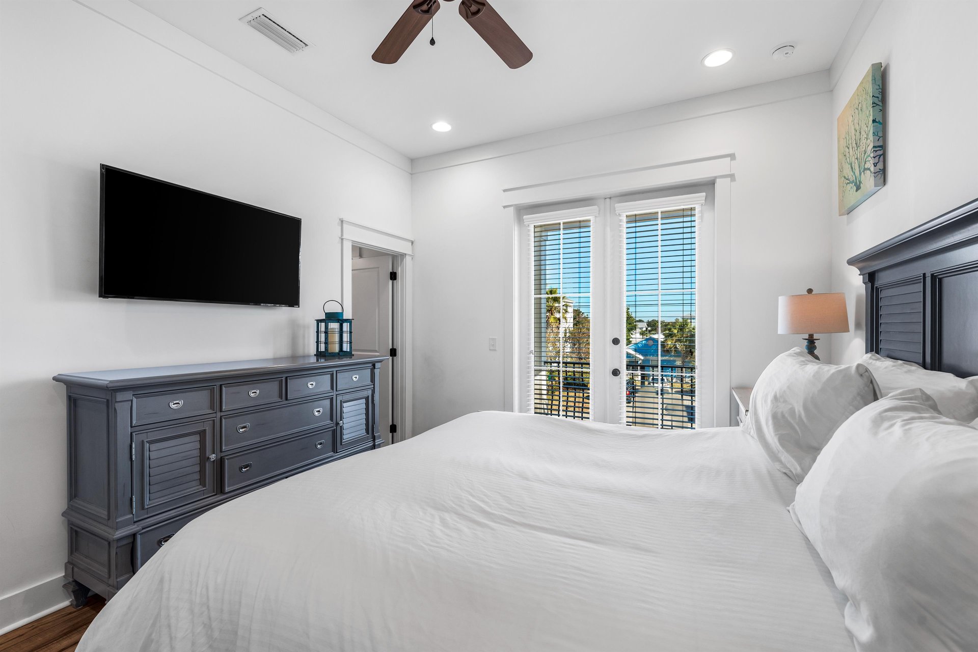Guest Bedroom 4 on 2nd Floor with Front Balcony Access