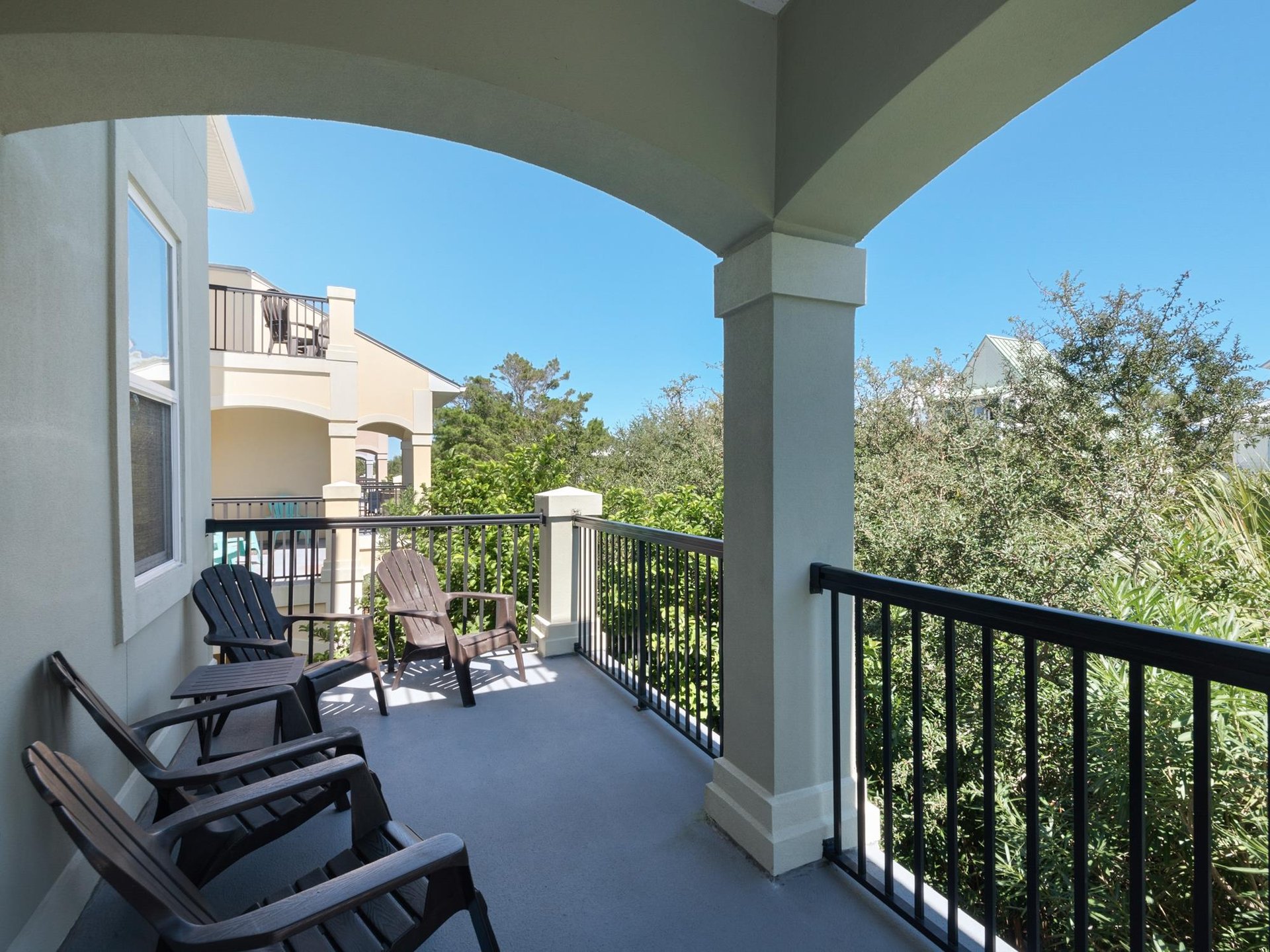 2nd floor balcony off bedroom 2 east side