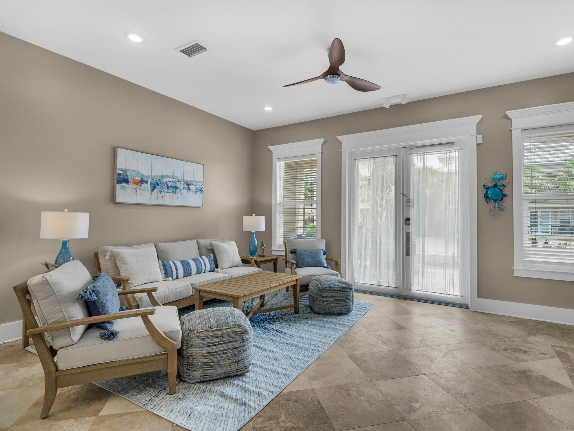 Living Area with Soothing Coastal Colors