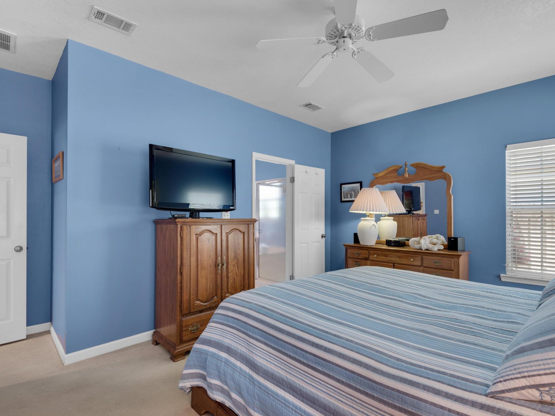 Bedroom 1 with Flat screen TV
