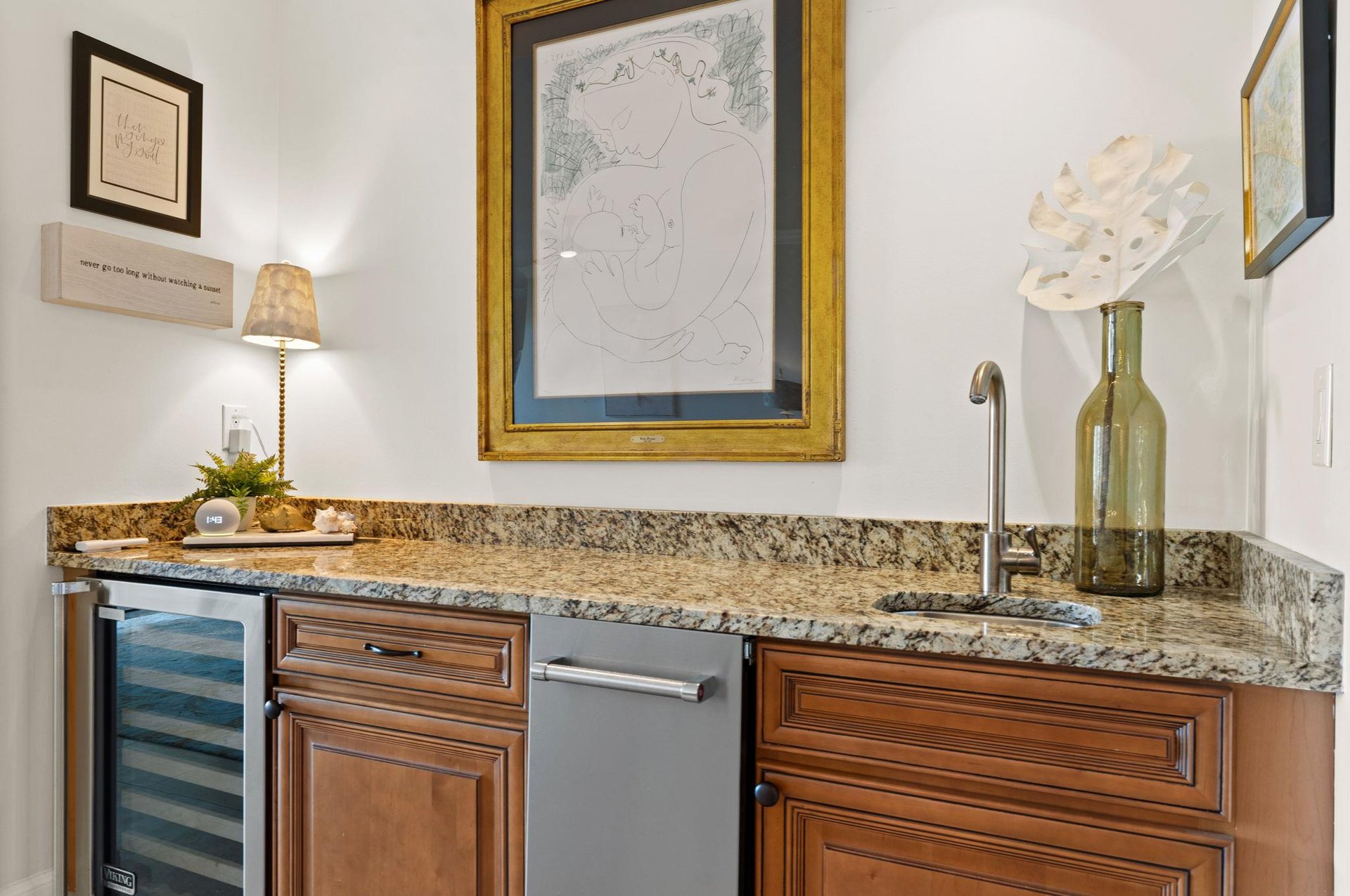 Wet Bar on 1st Floor with Wine Fridge and Ice Maker