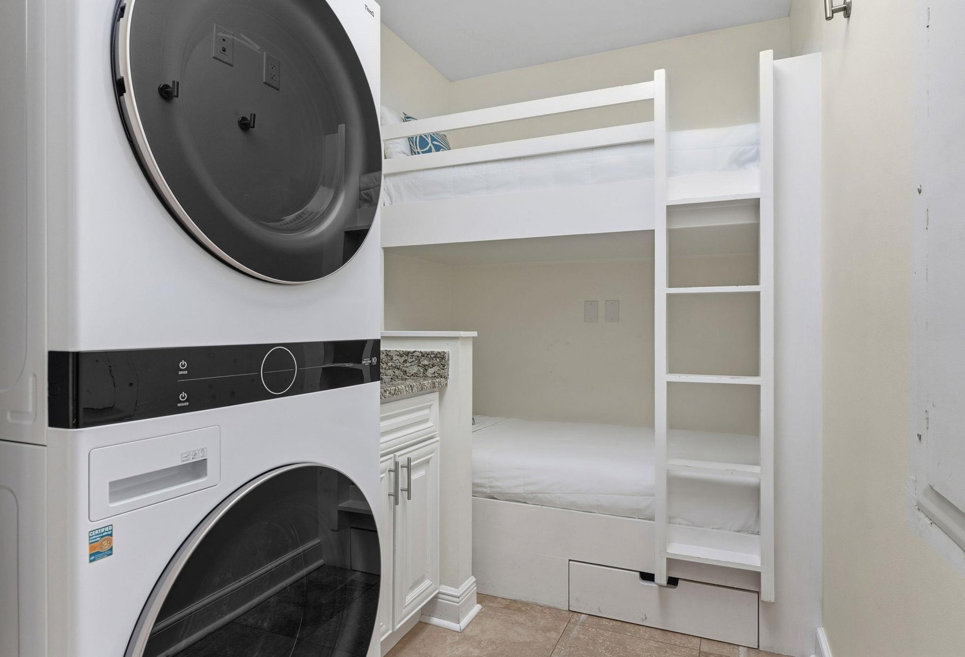 Laundry Room with Custom Twin Built Bunks