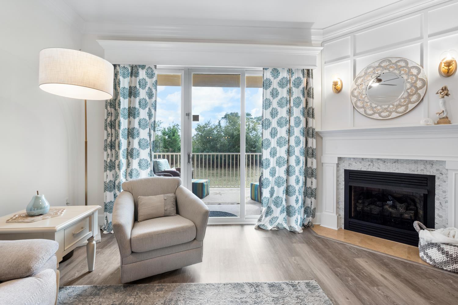 Living area with serene views of the natural preserve.