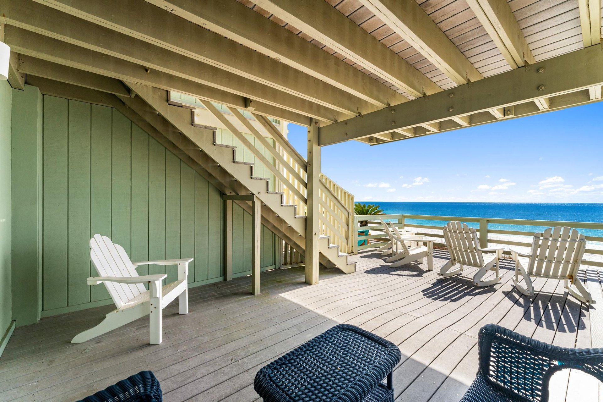 The extended balcony off the Garage level offers covered and uncovered comfortable seating, satisfying the whole families needs