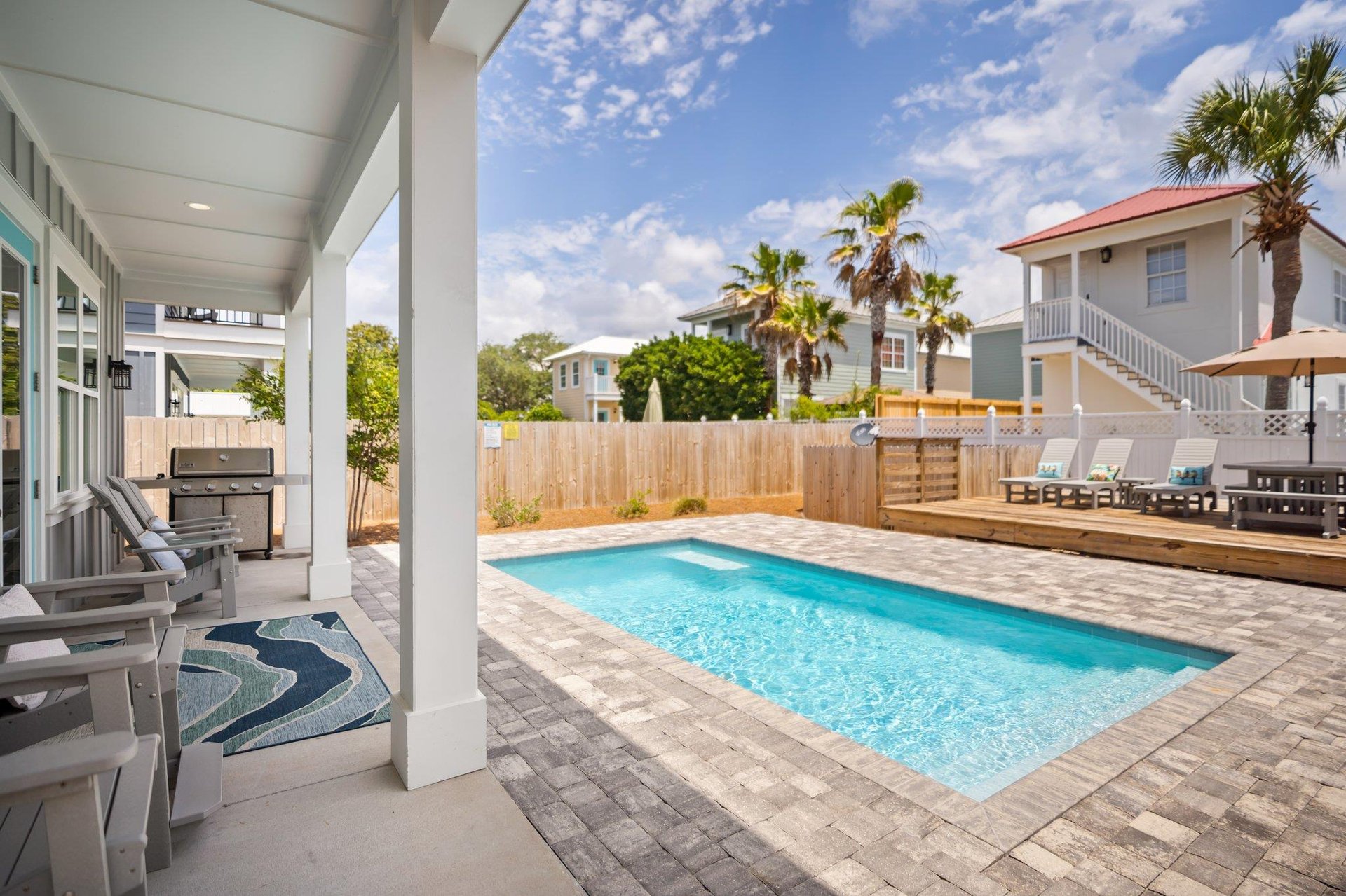 Covered Seating Overlooking the Private Pool