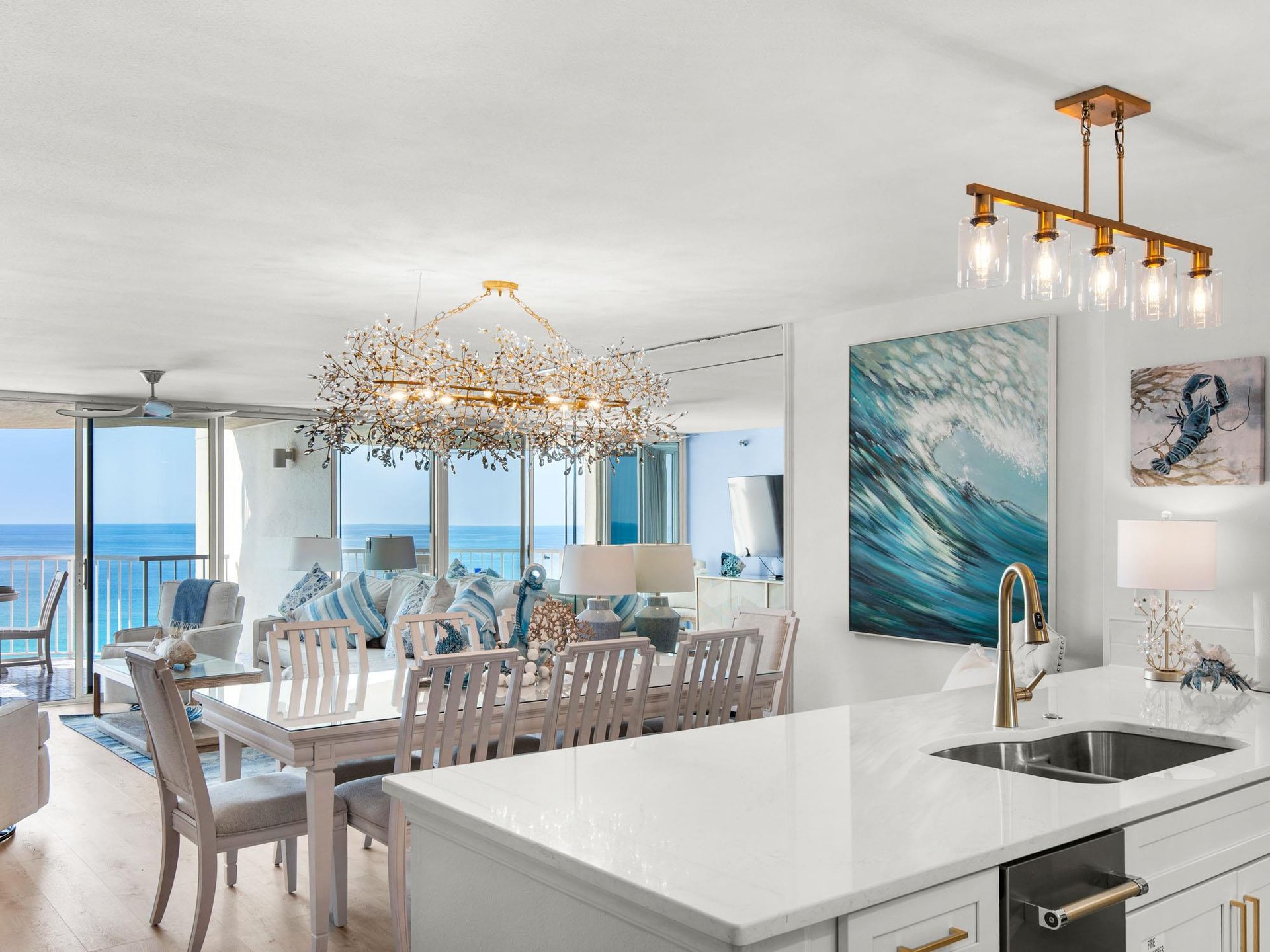 Open Kitchen, Dining and Living Area