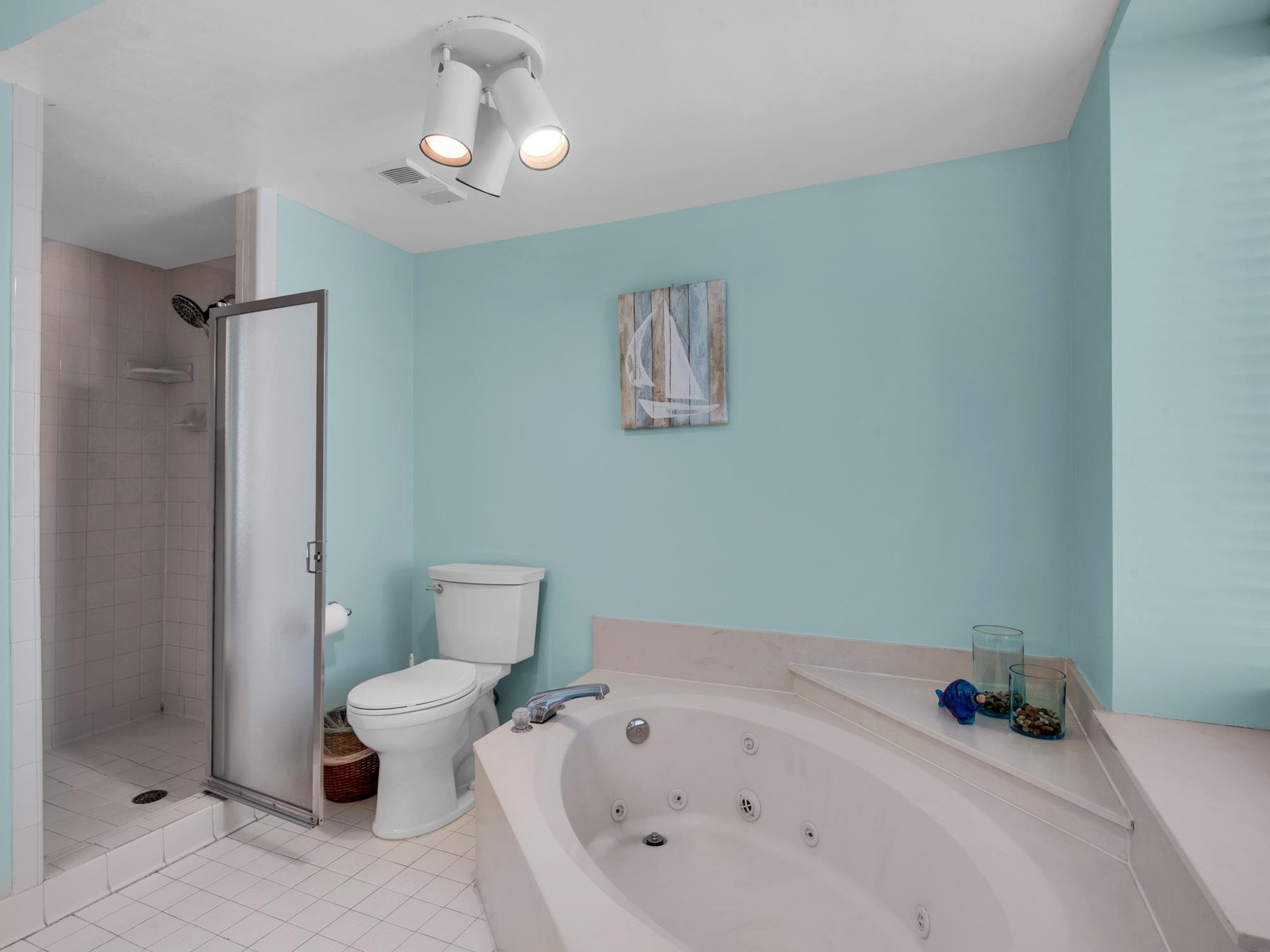 Bathroom 1 with Separate Tub and Shower