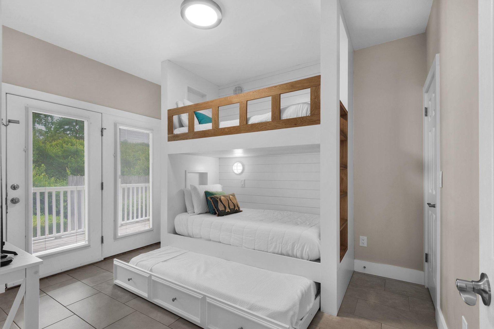 1st floor bedroom 3  Custom bunk bed with twin over twin and twin trundle