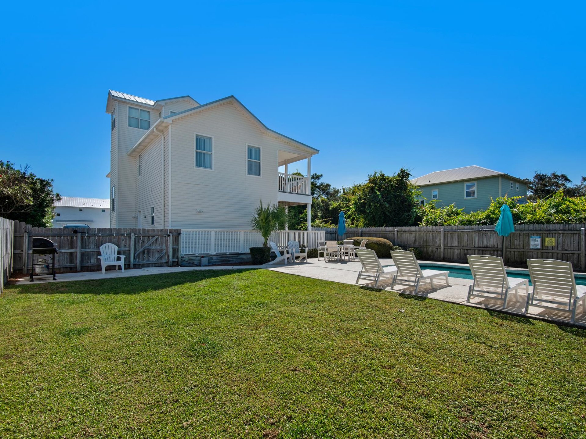 Huge fenced in backyard