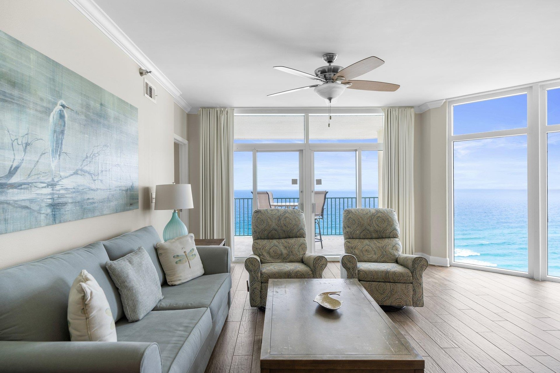 Living Area with Private Gulf Front Patio